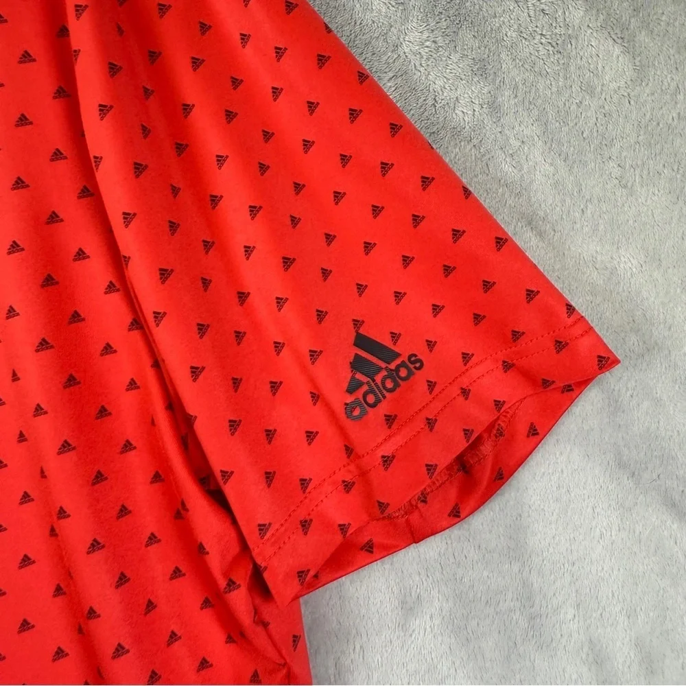 Adidas Men's Polo Shirt Size XL Red Black Logo Outdoor Collared Golf